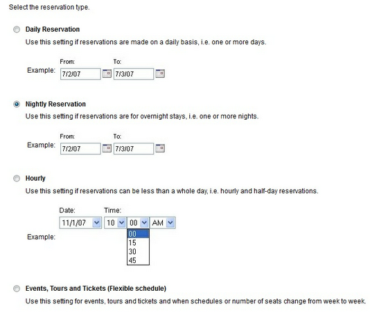 Reservation Type